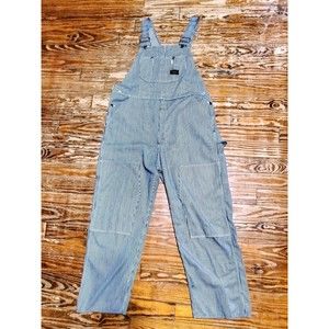 COPY - Vtg SEARS Bibbed Overall TRADEWARE Tri-Blend STRIPED 42 X 32 Perma Press…